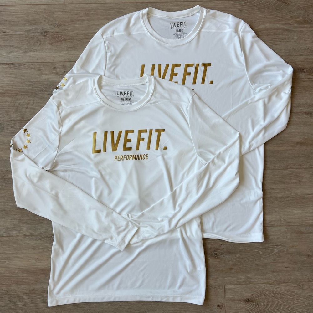 Men’s Livefit Apparel | Size Large and Medium | White